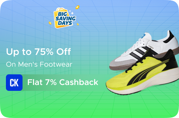 Flipkart : Upto 75% Off on Footwear + Flat 7% Cashkaro Cashback